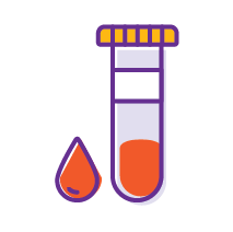 Illustrated image of blood in a tube
